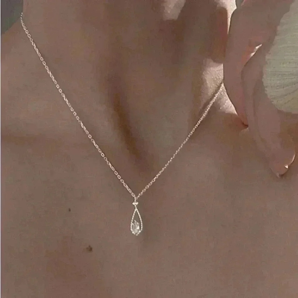 ⚠️Clearance Cubic Zirconia Pendant Necklace Silver